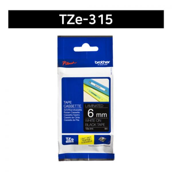 라벨테이프 TZe-315(검정바탕/흰색글씨/6mm)