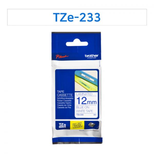 라벨테이프 TZe-233(흰색바탕/파랑글씨/12mm)