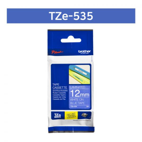 라벨테이프 TZe-535(파랑바탕/흰색글씨/12mm)