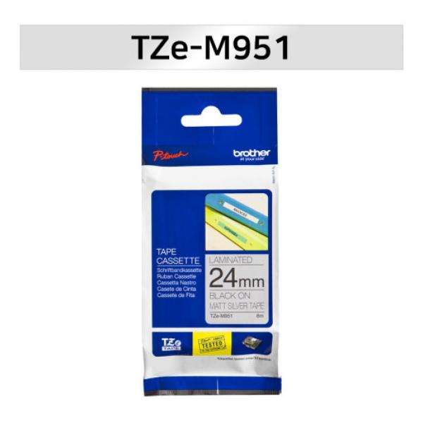 라벨테이프 TZe-M951(은색바탕/검정글씨/24mm)