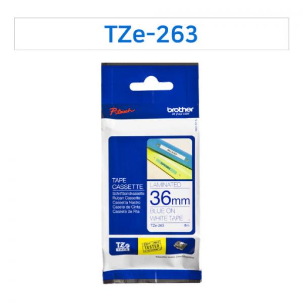 라벨테이프 TZe-263(흰색바탕/파랑글씨/36mm)