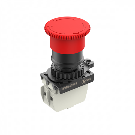 디바이스마트,스위치/부저/전기부품 > 산업용 스위치/제어 기기 > 제어/안전 스위치 > 비상 정지 스위치(25파이 이상),(주)오토닉스,비상정지버튼 SF2ER-E2R2B (무표시),비상정지버튼스위치 / 푸쉬-록,턴-리셋 / 버튼형태:D40(short head, 비조광형) / 적색 / 접점:B접점 2개 / 타입:무표시 / 정격전압:110VAC, 220VAC, 24VDC