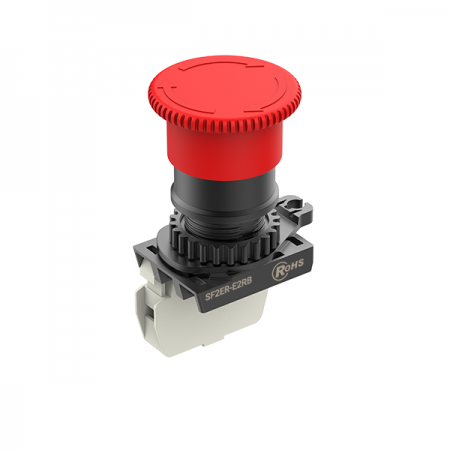 디바이스마트,스위치/부저/전기부품 > 산업용 스위치/제어 기기 > 제어/안전 스위치 > 비상 정지 스위치(25파이 이상),(주)오토닉스,비상정지버튼 SF2ER-E2RB (무표시),비상정지버튼스위치 / 푸쉬-록,턴-리셋 / 버튼형태:D40(short head, 비조광형) / 적색 / 접점:B접점 1개 / 타입:무표시 / 정격전압:110VAC, 220VAC, 24VDC