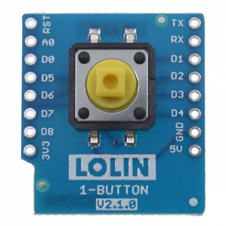 디바이스마트,오픈소스/코딩교육 > 파이썬/IoT 개발 보드 > WeMos > WeMos 정품보드/모듈,WeMos,[정품] WeMos D1 Mini용 버튼 실드 1-Button Shield V2.1.0,wemos.cc 공식 판매페이지에서 구매한 정품 /  WeMos D1 미니용 버튼 쉴드