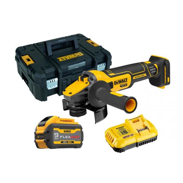 디바이스마트,수공구/전자공구/전동공구 > 전동/엔진공구 > 충전공구 > 충전그라인더,디월트,그라인더 127mm DCG409X1 배터리1개 (20V/9.0Ah),전압 20V MAX 9.0Ah FLEXVOLT Advantage / 최대출력 1647W / 스핀들직경 M10 / 날지름125mm / 본체,충전기,배터리1개,티스텍박스 포함