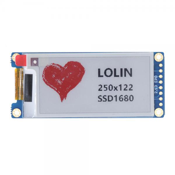 [정품] WeMos D1 Mini용 2.13인치(250x122) 3색 ePaper 실드 Tri-Color ePaper 2.13 (SSD1680) Shield V1.0.0
