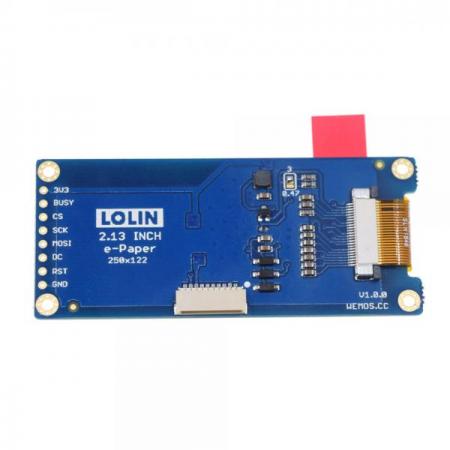 디바이스마트,오픈소스/코딩교육 > 파이썬/IoT 개발 보드 > WeMos > WeMos 정품보드/모듈,WeMos,[정품] WeMos D1 Mini용 2.13인치(250x122) 3색 ePaper 실드 Tri-Color ePaper 2.13 (SSD1680) Shield V1.0.0,WEMOS, LOLIN용 250x122 픽셀(2.13인치) 3색(Red/Black/White) e-Ink(ePaper) 디스플레이 Shield / Driver IC: SSD1680 / D1 mini, D1 mini Pro, D32 Pro 호환