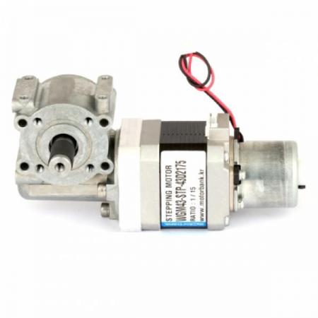 디바이스마트,기계/제어/로봇/모터 > 모터드라이버 > 스텝모터 드라이버 > 브랜드(모터뱅크) 스텝모터 드라이버,MotorBank,Brake 장착 웜감속기어 스테핑모터 WGM43-STP-43D2175 시나노겐시 1.8도,Φ43mm 웜감속기어 스테핑모터 / B타입 브레이크장착 고출력 스테핑모터