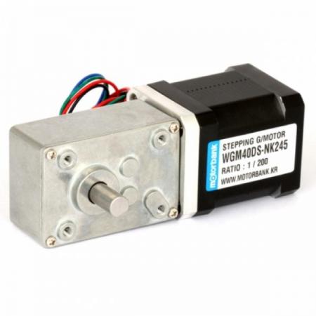디바이스마트,기계/제어/로봇/모터 > 모터드라이버 > 스텝모터 드라이버 > 브랜드(모터뱅크) 스텝모터 드라이버,MotorBank,웜기어 스테핑모터 WGM40DS-NK245 양축샤프트,소형 웜감속 기어 스테핑모터 / 2상 바이폴라 양축샤프트 올메탈기어 볼베어링 자동화기기