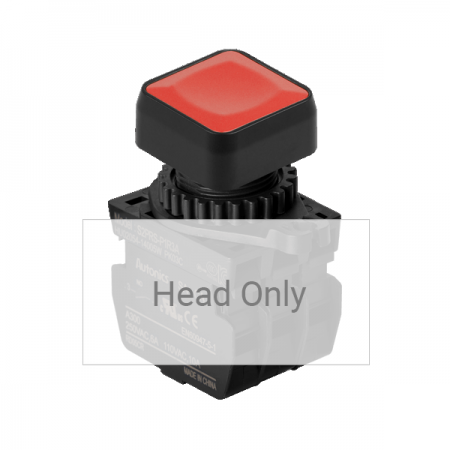 디바이스마트,스위치/부저/전기부품 > 산업용 스위치/제어 기기 > 제어/안전 스위치 > 누름버튼 스위치(25파이 이상),(주)오토닉스,Ø22/25 누름버튼 스위치 S2PRS-P1R,취부경 Ø22/25 누름버튼스위치 / 외형:정사각형 / 버튼형태:[비조광형] 돌출형 / 색상:적색 / 화살표방향:일반 / 접점블록:없음 / LED블록:없음 / 신형 접점블록