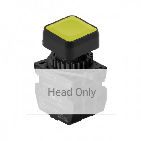 디바이스마트,스위치/부저/전기부품 > 산업용 스위치/제어 기기 > 제어/안전 스위치 > 누름버튼 스위치(25파이 이상),(주)오토닉스,Ø22/25 누름버튼 스위치 S2PRS-P1Y,취부경 Ø22/25 누름버튼스위치 / 외형:정사각형 / 버튼형태:[비조광형] 돌출형 / 색상:황색 / 화살표방향:일반 / 접점블록:없음 / LED블록:없음 / 신형 접점블록