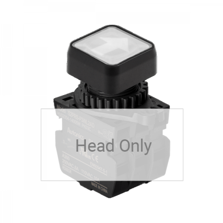 디바이스마트,스위치/부저/전기부품 > 산업용 스위치/제어 기기 > 제어/안전 스위치 > 누름버튼 스위치(25파이 이상),(주)오토닉스,Ø22/25 누름버튼 스위치 S2PRS-P3WL,취부경 Ø22/25 누름버튼스위치 / 외형:정사각형 / 버튼형태:[조광형] 돌출형 / 색상:백색 / 화살표방향:좌/우 / 접점블록:없음 / LED블록:없음 / 신형 접점블록