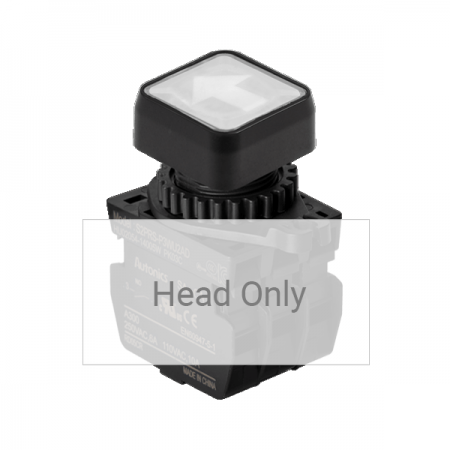 디바이스마트,스위치/부저/전기부품 > 산업용 스위치/제어 기기 > 제어/안전 스위치 > 누름버튼 스위치(25파이 이상),(주)오토닉스,Ø22/25 누름버튼 스위치 S2PRS-P3WU,취부경 Ø22/25 누름버튼스위치 / 외형:정사각형 / 버튼형태:[조광형] 돌출형 / 색상:백색 / 화살표방향:상/하 / 접점블록:없음 / LED블록:없음 / 신형 접점블록