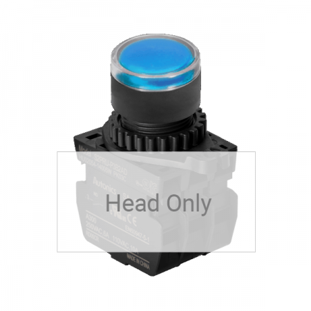 디바이스마트,스위치/부저/전기부품 > 산업용 스위치/제어 기기 > 제어/안전 스위치 > 누름버튼 스위치(25파이 이상),(주)오토닉스,Ø22/25 누름버튼 스위치 S2PRU-P3B,취부경 Ø22/25 누름버튼스위치 / 외형:원형 / 버튼형태:[조광형] 돌출형 / 색상:청색 / 화살표방향:일반 / 접점블록:없음 / LED블록:없음 / 신형 접점블록