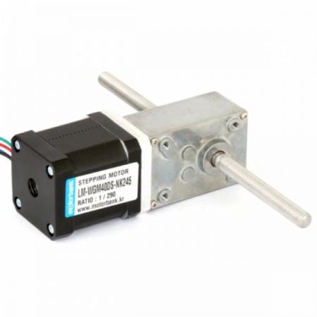 디바이스마트,기계/제어/로봇/모터 > 모터드라이버 > 스텝모터 드라이버 > 브랜드(모터뱅크) 스텝모터 드라이버,MotorBank,웜기어 리니어 스테핑모터 LM-WGM40DS-NK245 더블샤프트,소형 웜감속기 리니어 / 스테핑모터 2상 바이폴라 메탈기어 / 스크류 피치:1.25mm