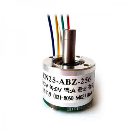 디바이스마트,센서 > 포지션센서 > 로터리엔코더,드림솔루션,로터리 엔코더 EN25-ABZ-256,아두이노 서보모터제어 호환 소스코드 제공 / 입력전압 : DC3.3V±5% / 분해능 : 256 P/R / 출력상 : A, B, Z / 위상차 : 90°±45° / 입력전류 : 12mA / 사이즈 : 25mm X 33.2mm