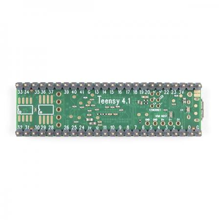 디바이스마트,MCU보드/전자키트 > 프로세서/개발보드 > ARM > Cortex-M7,Teensy,Teensy 4.1 정품 고성능 개발보드 [이더넷+헤더] [DEV-16996],미국 정품 Teensy 4.1 개발보드 (이더넷,헤더 포함) / 600MHz의 ARM Cortex-M7 프로세서 / NXP iMXRT1062 / 4.0보다 4배 더 큰 플래시 메모리 / 3.3V / SPI 3개 / 아두이노보다 빠른 개발보드 / 핀맵 증정!