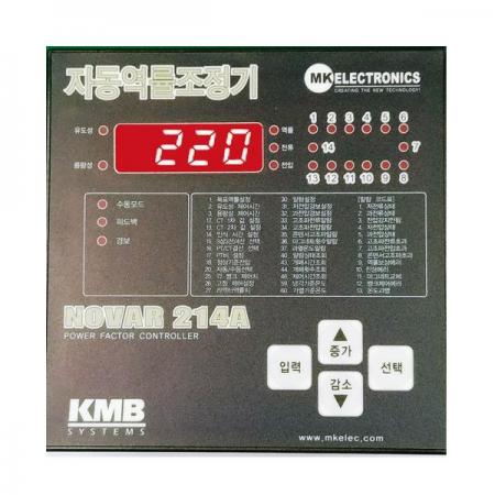 디바이스마트,계측기/측정공구 > 전기/전자 계측기 > 패널미터,엠케이일렉트로닉스,자동 역률 조정기 [노바214A],콘덴서 제어뱅크 14개,진상/지상제어 가능,PT신호 인가 단자 별도 구비,AC220V 동작전원,최적역률제어