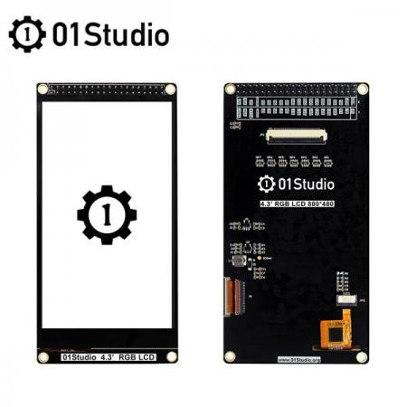 디바이스마트,오픈소스/코딩교육 > 라떼판다/비글본/기타,01Studio,DaVinci용 4.3인치 RGB TFT LCD 터치스크린 모듈 [DV LCD-4.3T],DaVinci TKM32F499 개발보드용 24비트 병렬 버스 800x400 터치스크린 모듈