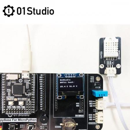 디바이스마트,MCU보드/전자키트 > 센서모듈 > 온도/습도 > 온습도겸용,01Studio,pyBase용 온습도센서 모듈 [Base DHT22],pyBase에서 사용 가능한 DHT22 온도, 습도센서 모듈