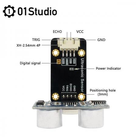 디바이스마트,MCU보드/전자키트 > 센서모듈 > 라이다/거리/초음파/라인 > 초음파센서,01Studio,pyBase용 초음파 거리센서 모듈 [Base HC-SR04],pyBase에서 사용 가능한 HC-SR04 초음파 거리센서 모듈
