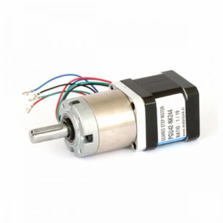 디바이스마트,기계/제어/로봇/모터 > 모터드라이버 > 모션 컨트롤러 > 스텝모터+드라이버,MotorBank,초저소음43.6dB 기어드스테핑모터 PGU42-NK244 감속비 1:19 2상 유성기어스테핑모터/유니폴라,백래쉬3.0도 1.5 개선 / 2.2A 마이크로스텝 스테핑모터 드라이버 / 고성능 스텝모터 1축 컨트롤러 / 홀딩토크 0.38, 모터 최대속도 900rpm/min / 모터길이 40mm,볼베어링 Nema17 2상 유니폴라 기어드 스테핑모터