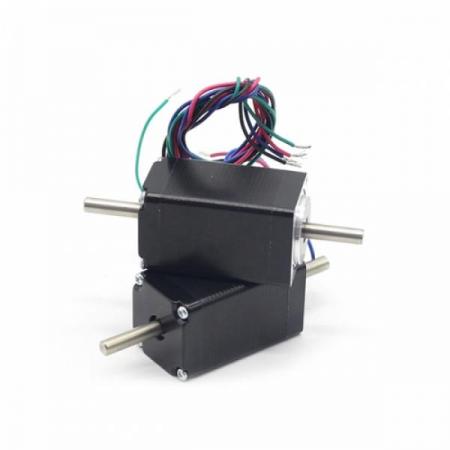 디바이스마트,기계/제어/로봇/모터 > 모터드라이버 > 스텝모터 드라이버 > 브랜드(모터뱅크) 스텝모터 드라이버,MotorBank,28각 50mm 1Kgf.cm 바이폴라 스텝모터 NK1106D50 2상 1.8도 더블샤프트,정격전압 : 5.4V 전류 0.6A 저항 9 모터길이 50mm 모터중량 190g