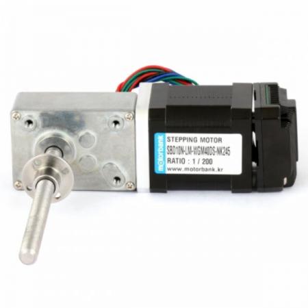 디바이스마트,기계/제어/로봇/모터 > 모터드라이버 > 모션 컨트롤러 > 스텝모터+드라이버,MotorBank,웜기어 리니어스텝모터 SBD10N-WGM40-NK245 PID제어 드라이브 일체형,감속비 : 1/17, 1/31, 1/50, 1/100, 1/200, 1/290 중량 570g / 스테핑모터 길이 48mm