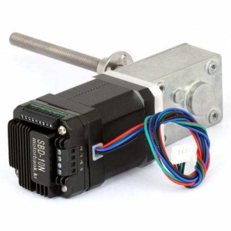 디바이스마트,기계/제어/로봇/모터 > 모터드라이버 > 모션 컨트롤러 > 스텝모터+드라이버,MotorBank,웜기어 리니어스텝모터 SBD10N-WGM40-NK245 PID제어 드라이브 일체형,감속비 : 1/17, 1/31, 1/50, 1/100, 1/200, 1/290 중량 570g / 스테핑모터 길이 48mm