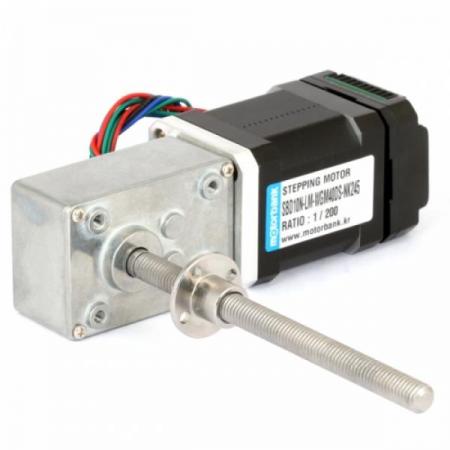 디바이스마트,기계/제어/로봇/모터 > 모터드라이버 > 모션 컨트롤러 > 스텝모터+드라이버,MotorBank,웜기어 리니어스텝모터 SBD10N-WGM40-NK245 PID제어 드라이브 일체형,감속비 : 1/17, 1/31, 1/50, 1/100, 1/200, 1/290 중량 570g / 스테핑모터 길이 48mm