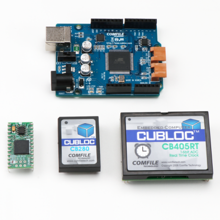 디바이스마트,MCU보드/전자키트 > 인공지능/임베디드/산업용 > PLC,COMFILE TECHNOLOGY,CUBLOC [CB400],PCB에 장착할 수 있는 반도체형 큐블록 코어 제품 / FLASH : 200KB / I/O : 83 / SERIAL : 3