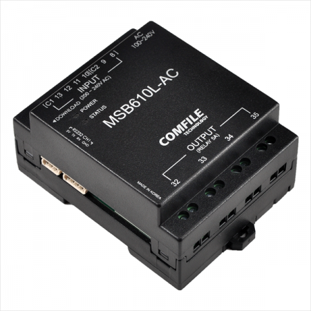 디바이스마트,MCU보드/전자키트 > 인공지능/임베디드/산업용 > PLC,COMFILE TECHNOLOGY,CUBLOC [MSB610L-AC],산업현장에서 바로 응용할 수 있는 형태의 케이스형 CUBLOC 콘트롤러 / 입력 : AC 6점 / 출력 : RELAY 4점 (5A)