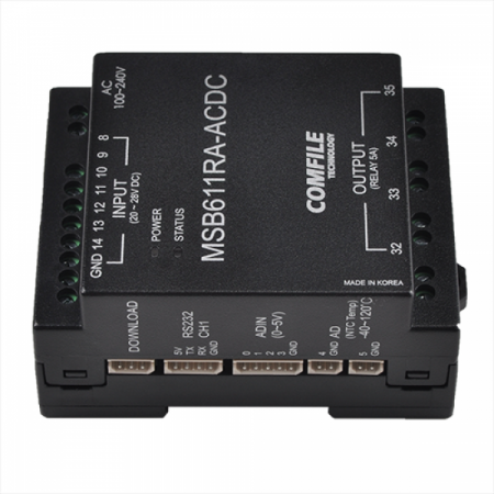 디바이스마트,MCU보드/전자키트 > 인공지능/임베디드/산업용 > PLC,COMFILE TECHNOLOGY,CUBLOC [MSB611RA-ACDC],산업현장에서 바로 응용할 수 있는 형태의 케이스형 CUBLOC 콘트롤러 / 입력 : DC 7점 / 출력 : RELAY 4점 (5A)