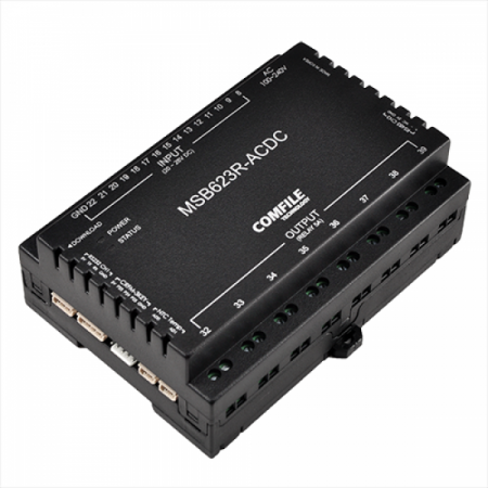 디바이스마트,MCU보드/전자키트 > 인공지능/임베디드/산업용 > PLC,COMFILE TECHNOLOGY,CUBLOC [MSB623R-ACDC],산업현장에서 바로 응용할 수 있는 형태의 케이스형 CUBLOC 콘트롤러 / 입력 : DC 15점 / 출력 : RELAY 8점 (5A)