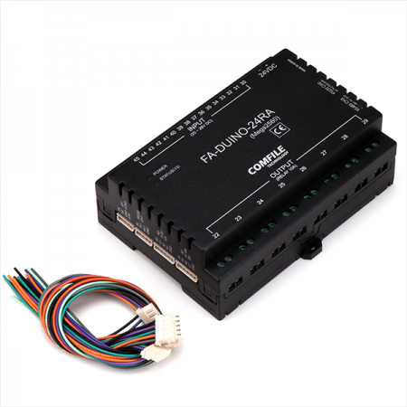 디바이스마트,오픈소스/코딩교육 > 아두이노 > 아두이노 호환보드,COMFILE TECHNOLOGY,FA-DUINO [FA-DUINO-24RA],산업현장에서 바로 사용할 수 있도록 만든 아두이노 호환 제품 / DC24V 입력 16점, 릴레이 (10A) 출력 8점 내장
