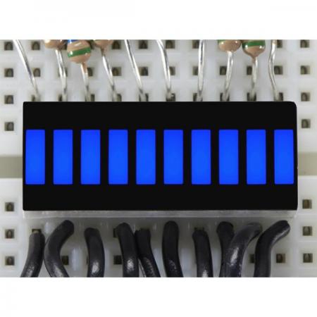 디바이스마트,LED/LCD > FND/도트매트릭스 > FND(세그먼트LED) > LED BAR,Adafruit,10 Segment Light Bar Graph LED Display - Blue - KWL-R1025BB [ada-1815],10개의 LED, 총 20개 핀(양쪽 각 10개) / 크기 : 25.5 x 10 x 6.5mm / 핀 길이 : 14.5mm / 무게 : 2.5g