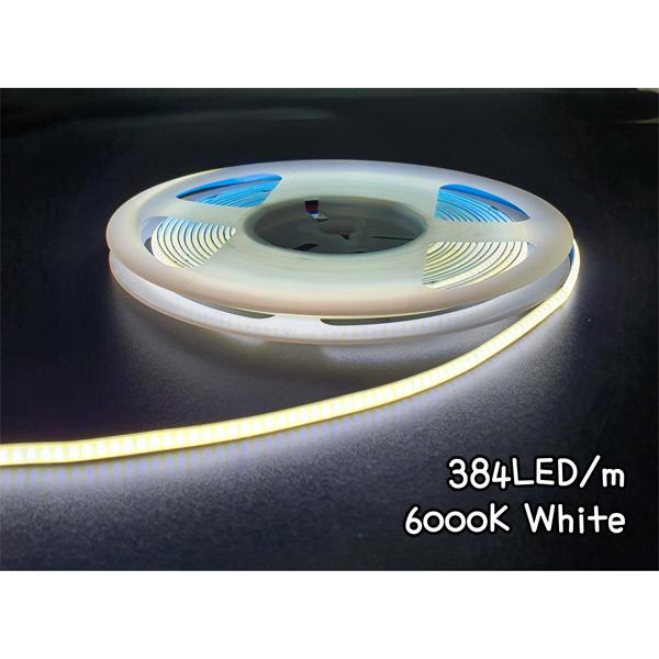 COB LED STRIP 12V, 고밀도 플랙시블 384LED 5mm/5M Reel 6000K white [SZH-COB013]