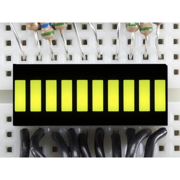 10 Segment Light Bar Graph LED Display - Yellow-Green [ada-1923]