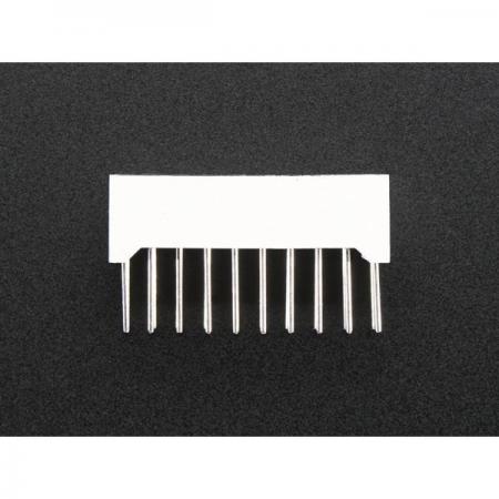 디바이스마트,LED/LCD > FND/도트매트릭스 > FND(세그먼트LED) > LED BAR,Adafruit,10 Segment Light Bar Graph LED Display - Yellow-Green [ada-1923],10개의 LED, 총 20개 핀(양쪽 각 10개) / 크기 : 25.5 x 10 x 6.5mm / 핀 길이 : 14.5mm / 무게 : 2.5g
