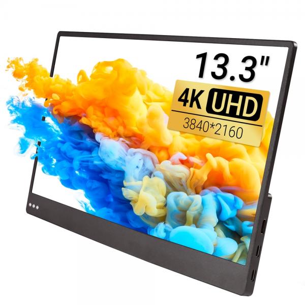 Elecrow 13.3” Portable Monitor 4K UHD IPS 3840x2160 Ultra Slim Screen with Kickstand Dual USB C Monitor for Laptop PC [DIS13307M]