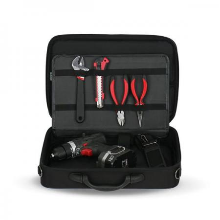 디바이스마트,수공구/전자공구/전동공구 > 전자공구 > 공구가방/공구세트 > 공구가방,RUFIJI,루피지 HD-0020(천)(중) 공구가방 / 휴대용 공구가방,규격(mm):400 X 280 X 65, 색상:검정, 원산지:대한민국