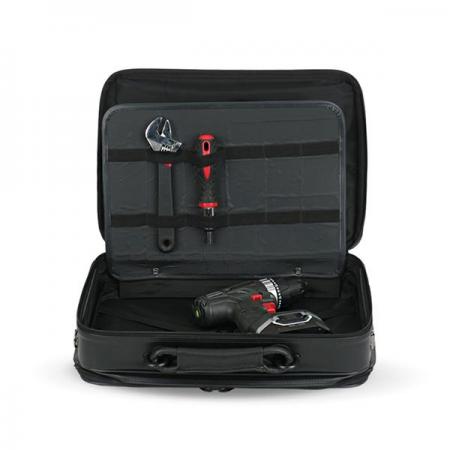 디바이스마트,수공구/전자공구/전동공구 > 전자공구 > 공구가방/공구세트 > 공구가방,RUFIJI,루피지 HD-0023 (레자)(중) 공구가방/휴대용 공구가방,규격(mm):405 X 280 X 105, 색상:검정, 원산지:대한민국