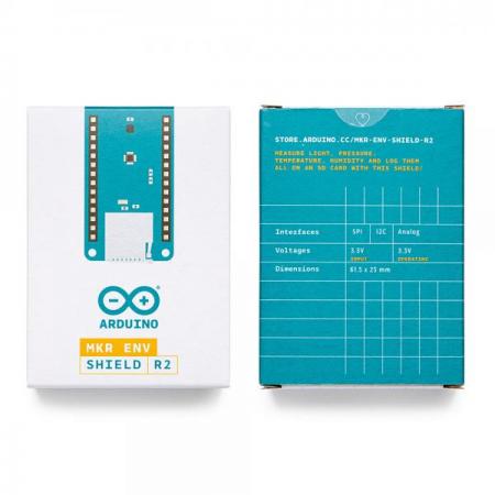 디바이스마트,오픈소스/코딩교육 > 아두이노 > 아두이노 정품 보드/쉴드/키트,아두이노,Arduino MKR ENV Shield Rev.2,ASX00029 / 아두이노 MKR 시리즈를 위한 통합 환경센서 확장보드 Rev.2 / LPS22HB 대기압센서, HTS221 온습도센서, TEMT6000 조도센서 내장 / MicroSD 카드 슬롯 / 3.3V