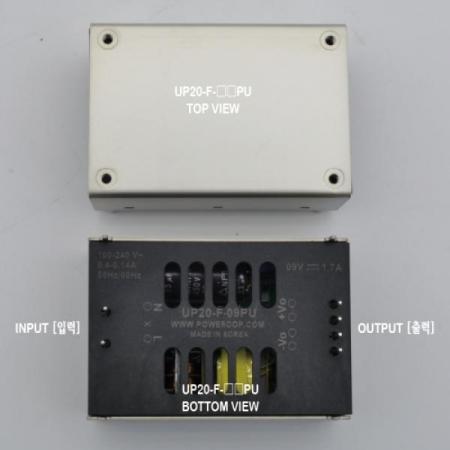 디바이스마트,전원/파워/배터리 > SMPS > Enclosure 타입 > 1채널 (Single),파워캅(Powercop),UP20-F-15PU (20W 15V 핀타입),AC-DC 20W SMPS / 출력전압 : 15V / 출력전류 : 1.1A / 입력전압 : AC 90~264V / 변환효율 : 83% / 파워캅 / Enclosure 타입 1채널