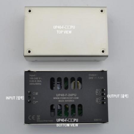디바이스마트,전원/파워/배터리 > SMPS > Enclosure 타입 > 1채널 (Single),파워캅(Powercop),UP40-F-15PU (40W 15V 핀타입),AC-DC 40W SMPS / 출력전압 : 15V / 출력전류 : 2.4A / 입력전압 : AC 90~264V / 변환효율 : 88% / 파워캅 / Enclosure 타입 1채널