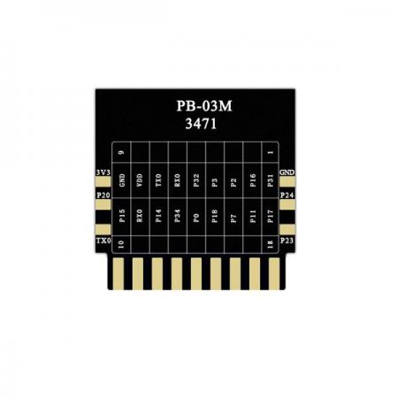 디바이스마트,MCU보드/전자키트 > 통신/네트워크 > 블루투스/BLE,Ai-Thinker,PB-03M 저전력 BLE5.2 모듈,BLE5.2 기반 / 칩셋 : PHY6252 / 공급 전압 : 2.7~3.6V  / 주파수 범위 : 2400~2483.5Mhz / 크기 : 18.0*18.0*2.8(±0.2)mm