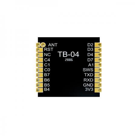 디바이스마트,MCU보드/전자키트 > 통신/네트워크 > 블루투스/BLE,Ai-Thinker,TB-04 저전력 BLE5.0 모듈,BLE5.0 기반 / 칩셋 :  TLSR8253 / 공급 전압 : 2.7~3.6V / 주파수 범위 : 2400~2483.5Mhz / 크기 : 12.2*13.0*2.8(±0.2)mm