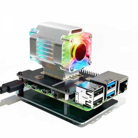 디바이스마트,오픈소스/코딩교육 > 라즈베리파이 > 아답터/방열판/OS/기타,일렉트로쿠키,라즈베리파이 쿨러 Pi 4 전용, 듀얼파워 쿨러 [무광 블랙 - Silver],라즈베리파이4 전용 파워 쿨러 / 뛰어난 4방향 방열로 CPU오버클럭에도 45도 이하 온도 유지