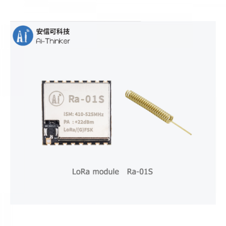 디바이스마트,MCU보드/전자키트 > 통신/네트워크 > RF/LoRa,Ai-Thinker,[정품] Ra-01S 초저전력 LoRa 모듈,칩셋 :  SX1268 / 공급 전압 : 2.7~3.6V / 주파수 범위 : 410-525MHz / 크기 : 17*16*3.2mm