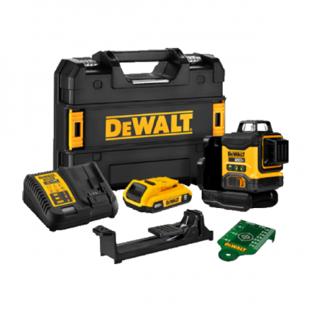 디바이스마트,계측기/측정공구 > 측정용 공구/장비 > 수평계/경사계/각도기,디월트,아토믹 그린레이저 키트 DCLE34031D1 배터리1개 (20V/2.0Ah),사이즈 160 x 150 x 110 mm / 작업거리 40 m / 레벨링 정확도 ±3mm / 10m / 자동보정범위 ±4˚ / 방진방습등급 IP54 / 중량 0.9g / 디월트 20V 배터리 5.0Ah까지 사용가능 /  높은 가시성의 3x360˚ 그린 레이저